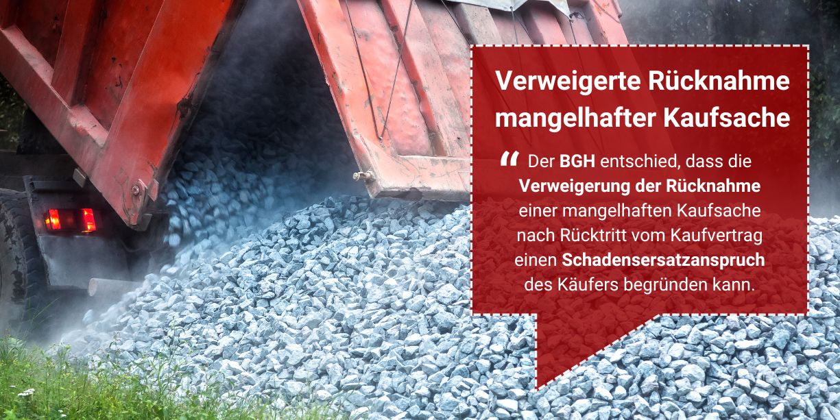 Verweigerte Rücknahme mangelhafter Kaufsache