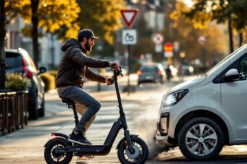 Verkehrsunfall zwischen PKW und E-Scooter