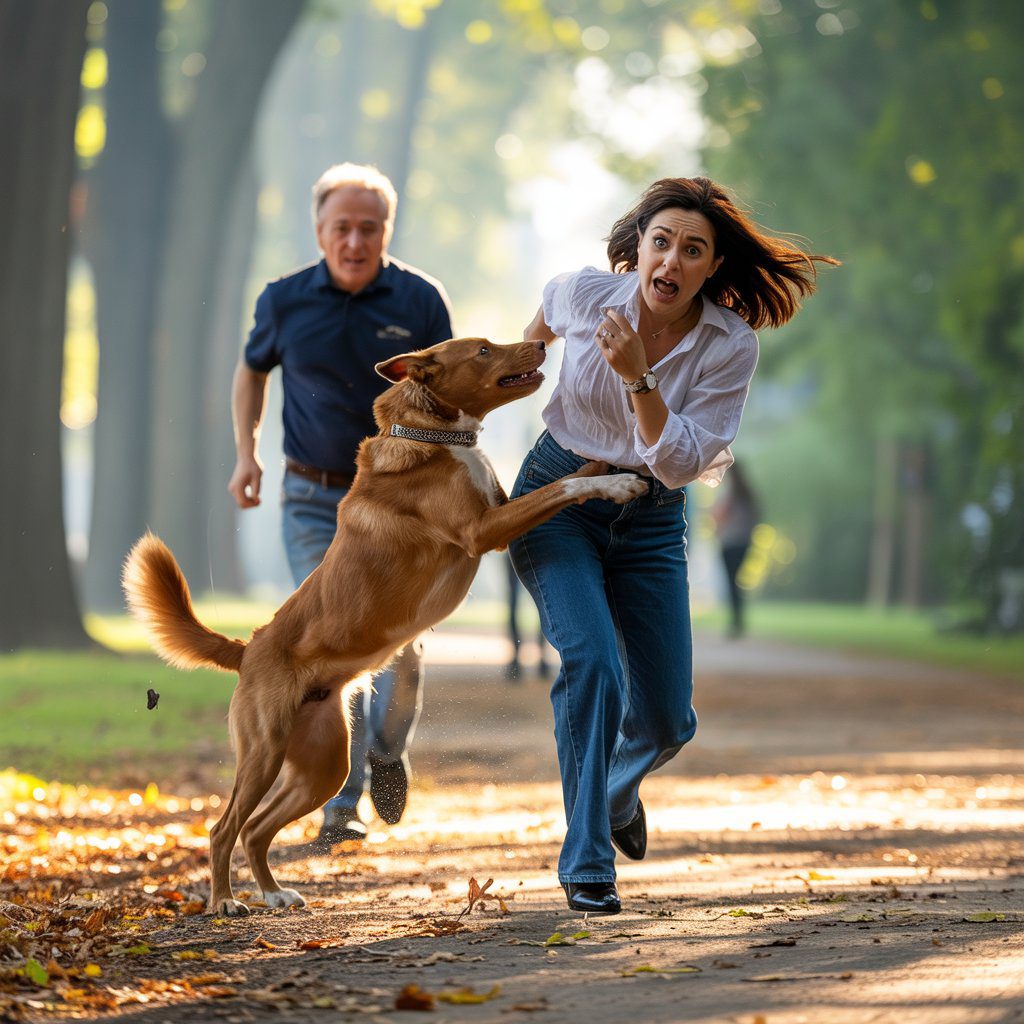 Hund beißt Frau im Park, Hundebiss, Unfall, Polizei, Parkweg, blutende Nase, GefahrHund beißt Frau im Park, Hundebiss, Unfall, Polizei, Parkweg, blutende Nase, Gefahr