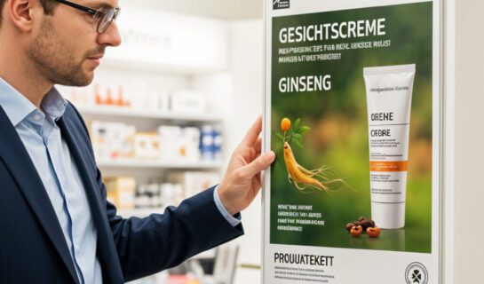 kosmetik-werbung-irrefuehrend-ginseng-plakat-2 Irreführende Kosmetikwerbung: Darf der Händler auf Herstellerangaben vertrauen?