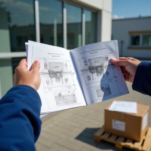 Der Besteller prüft die technischen Details der Montage, um den Rücktritt vom Werkvertrag wegen erheblicher Mehrkosten durchzusetzen.